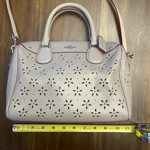 Coach Taupe Sparkle Leather Handbag - Picture 2 of 12